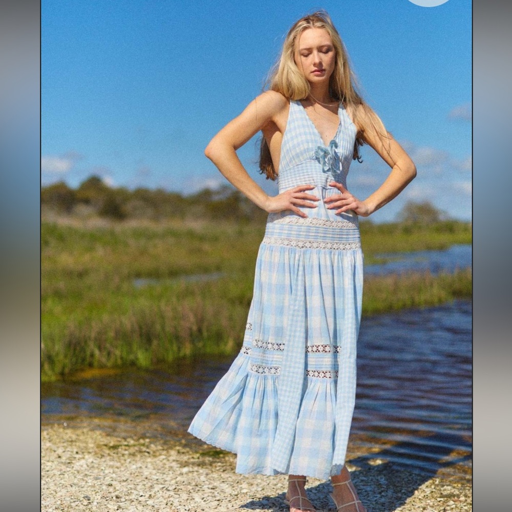 LoveShackFancy Roan Dress - Blue Patriot